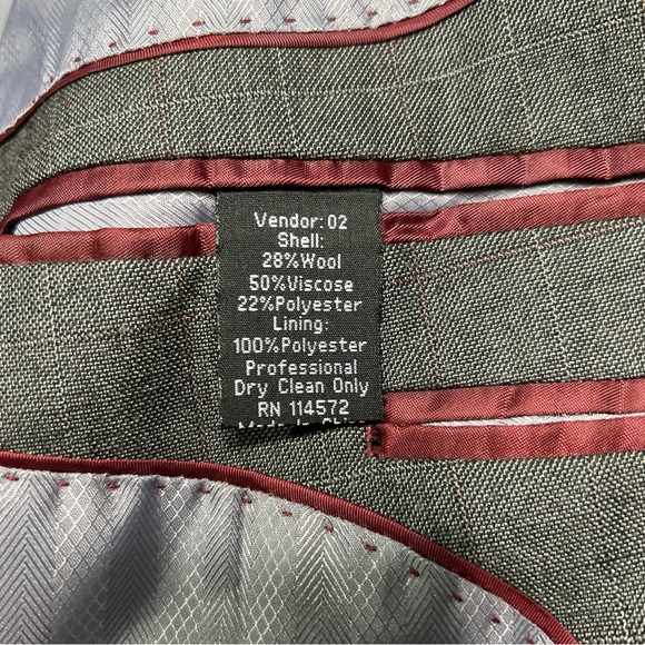 Vince Glen Plaid Suit Men’s 48L Designed In Italy Gray Pants 43 Easily Tailored - Picture 8 of 16